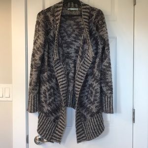Purple/gray southwest pattern cardigan sweater
